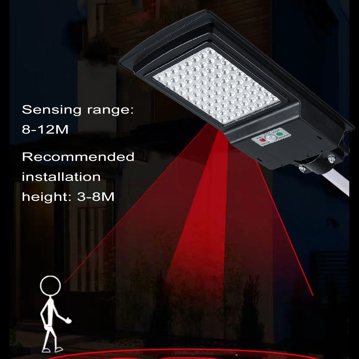 80LED-Solar-Street-Light-Radar-Sensor--Digital-Display--Remote-Control-Security-Wall-Lamp-Waterproof-1730913