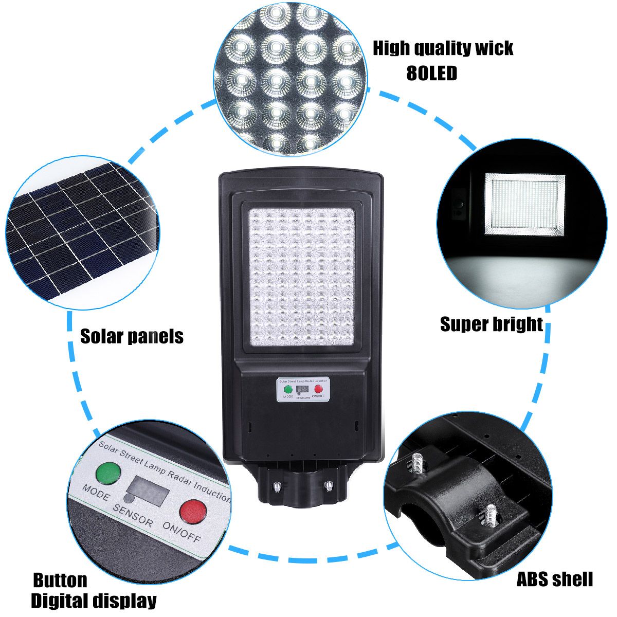 80LED-Solar-Street-Light-Radar-Sensor--Digital-Display--Remote-Control-Security-Wall-Lamp-Waterproof-1730913