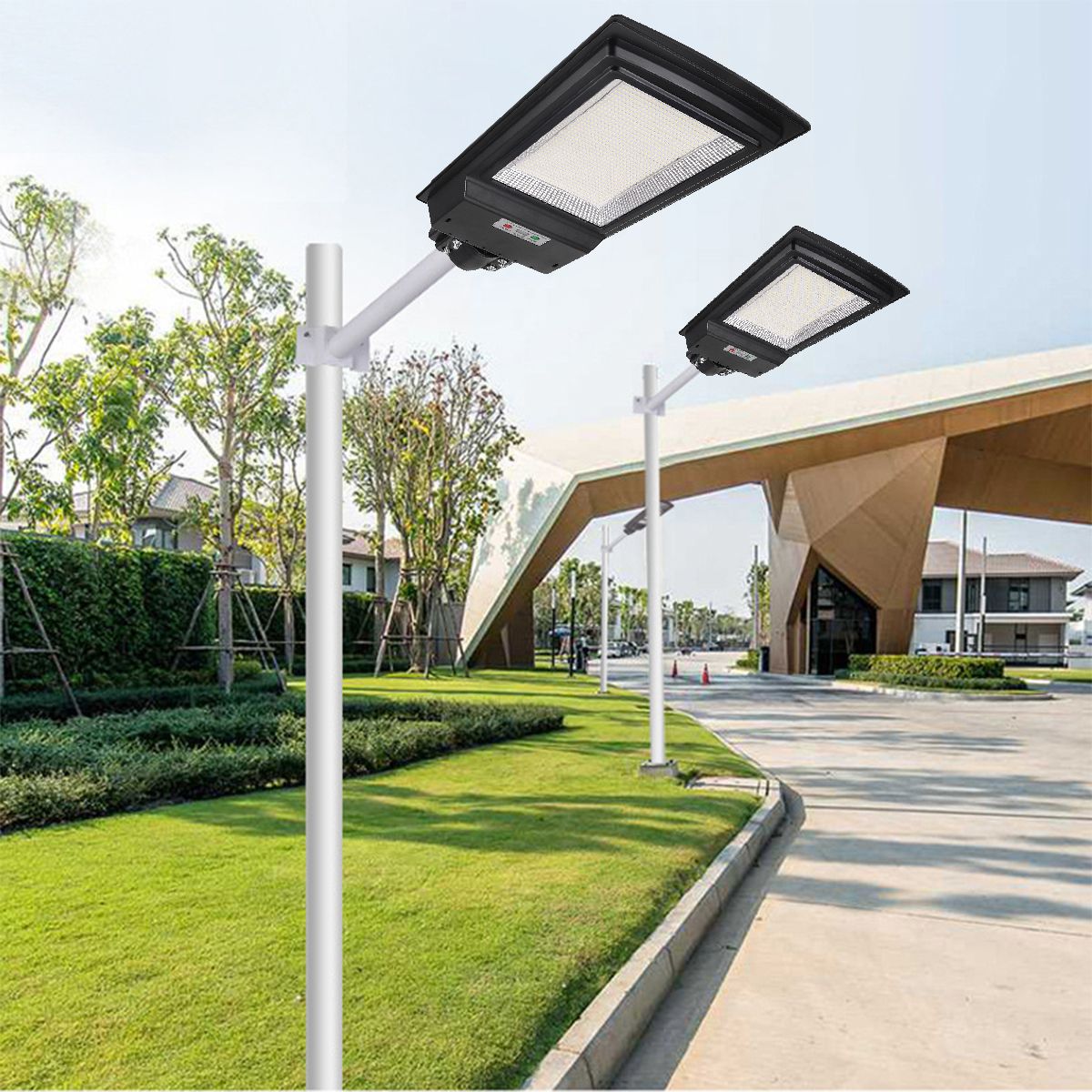 Solar-Powered-936LED-Street-Light-Radar-Sensor-Digital-Display-Wall-Lamp-Waterproof-Garden-Lighting--1730974