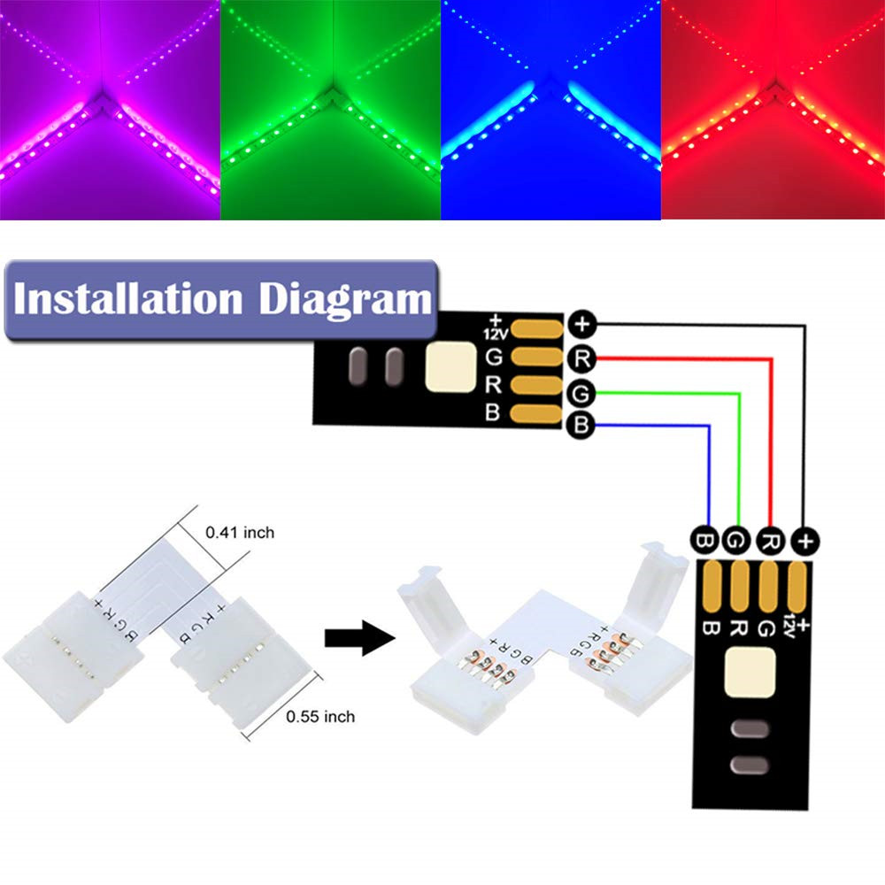 1-Set-5050-4Pin-10MM-RGB-LED-Strip-Light-Connector-Includes-More-Parts-Fixed-Clips-Screws-for-DIY-1613639