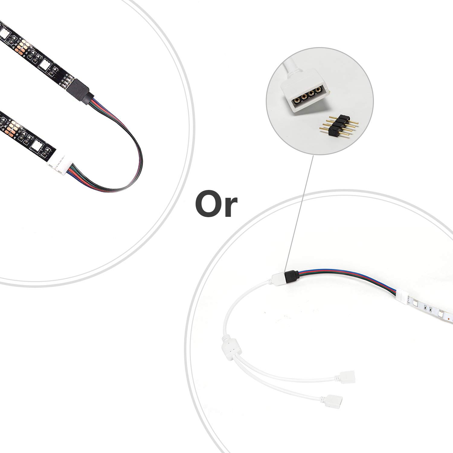 10MM-RGB-3528-5050-4Pin-LED-Strip-Light-Connector-Kit-PCB-Ribbon-Cable-PCB-Clip-Adapter-Provides-Mos-1613449