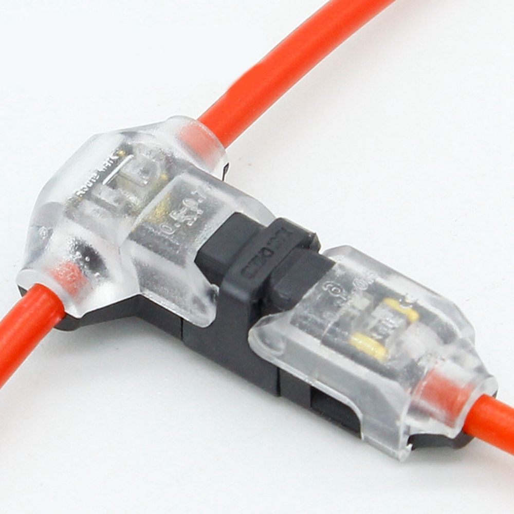10PCS-Transparent-T-Type-Single-Wire-Cable-Connector-Terminal-Crimp-Lock-Quick-1420340