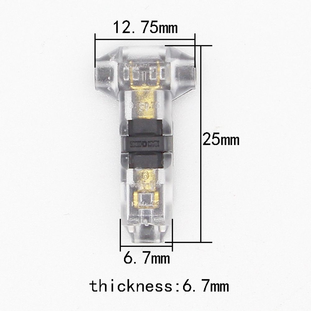 10PCS-Transparent-T-Type-Single-Wire-Cable-Connector-Terminal-Crimp-Lock-Quick-1420340
