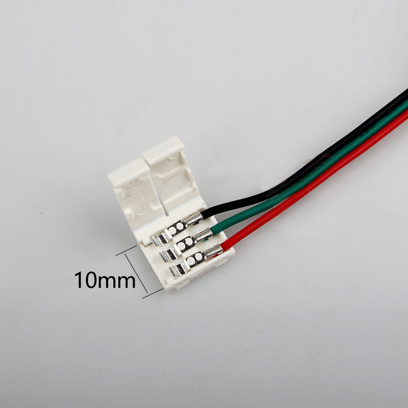 10mm-Width-3pin-Solderless-Connectors-Wire-for-Single-Color-LED-Strip-1094523