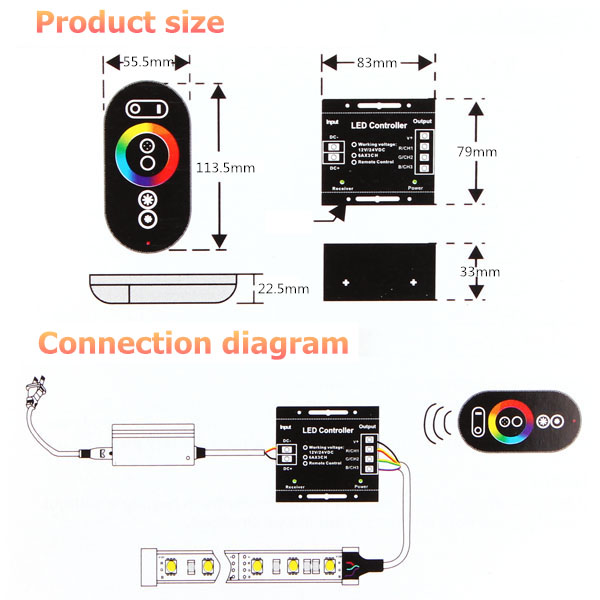 12V-Touch-Dimmable-Remote-Wireless-RF-Controller-For-Led-RGB-Strip-960983
