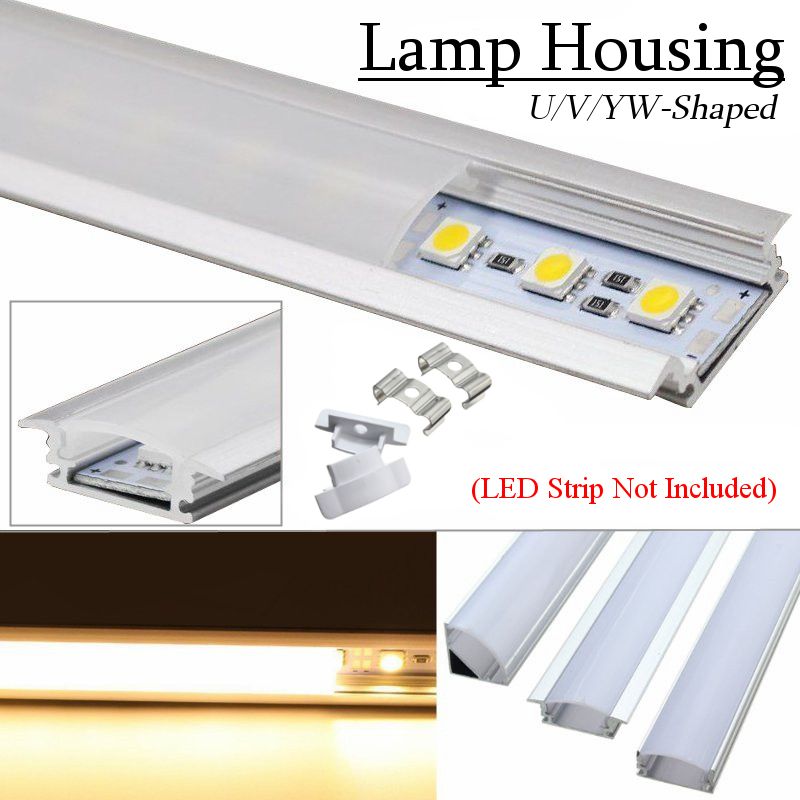 1X-5X-10X-LUSTREON-50CM-Aluminum-Channel-Holder-For-LED-Strip-Light-Bar-Under-Cabinet-Lamp-1199458