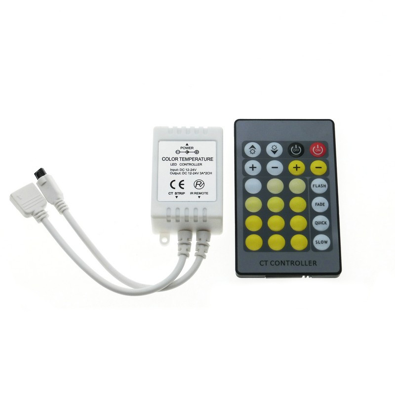 DC12-24V-24-Keys-Remote-ControlIR-Controller-for-Double-Colors-Warm-WhiteWhite-LED-Strip-Light-1250767