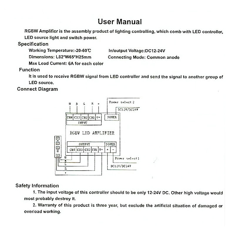 DC12-24V-24A-4-Channels-LED-RGBW-Amplifier-Console-Controller-for-Strip-Light-1149956