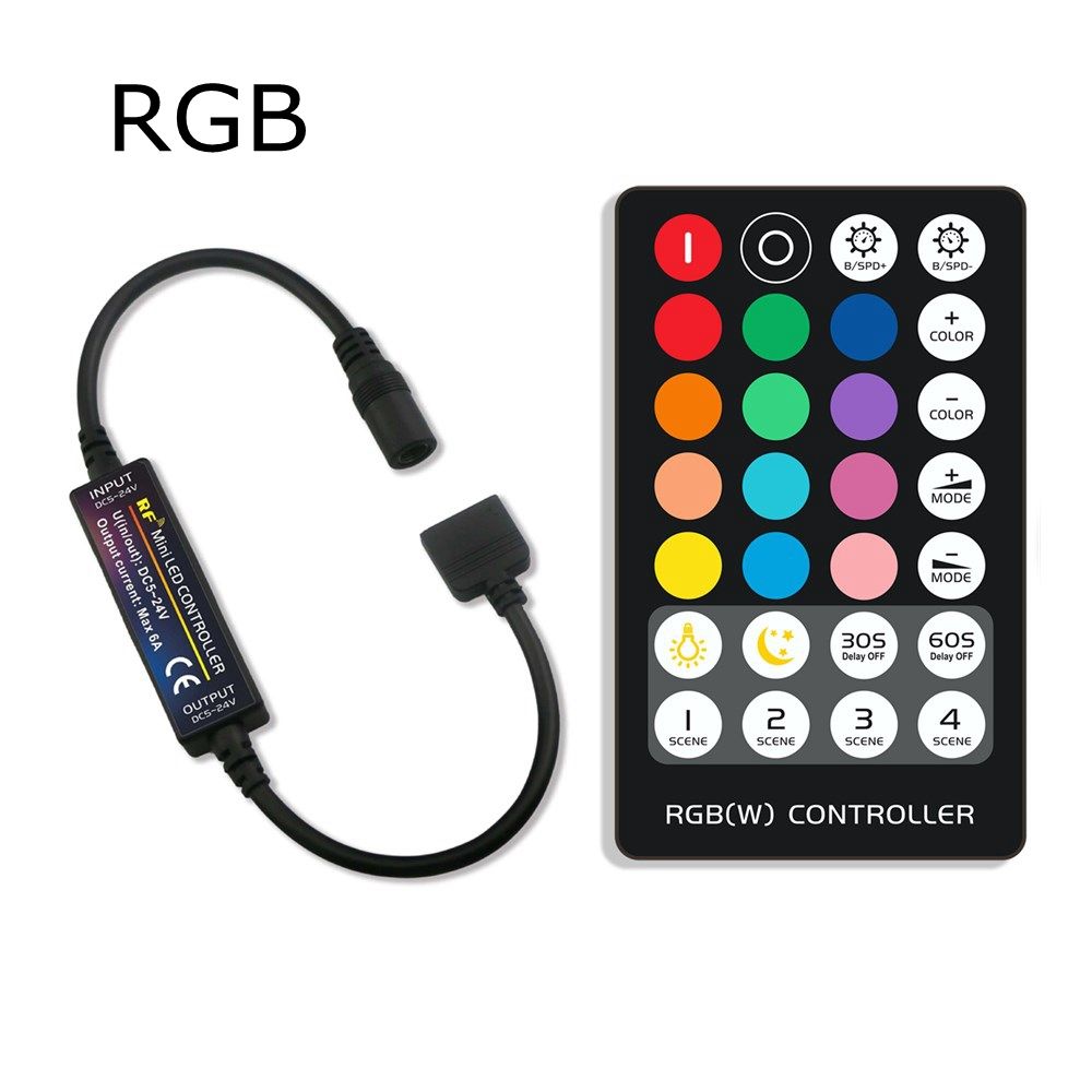 DC5-24V-6A-RGB-Constant-Current-LED-Strip-Light-Controller--28Keys-RF-Remote-Control-for-Indoor-Use-1536882