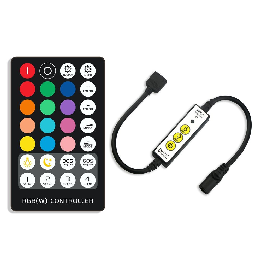 DC5-24V-Mini-3Keys-IR-RGB-LED-Dimmer-Controller--28Keys-Remote-Control-for-Strip-Light-1537129