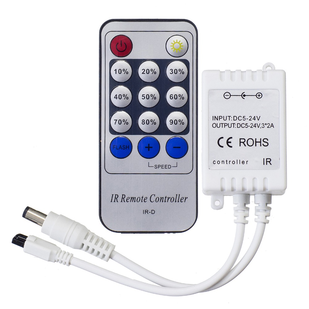 DC5V-24V-6A-LED-Dimmer-Controller--14Key-IR-Remote-Control-for-Single-Color-Strip-Light-1249227