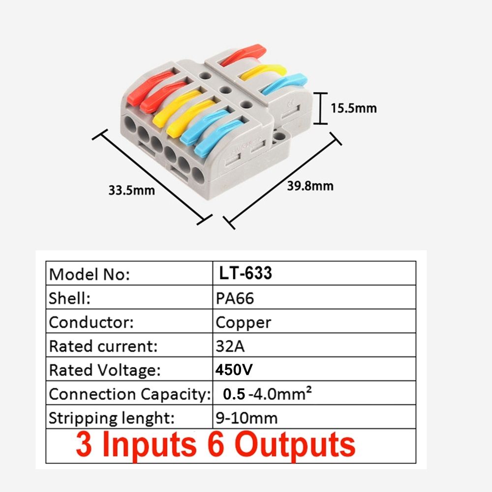 LT-633-Quick-Wire-Connector-3-Input-6-Output-Electrical-Splitter-Universal-Cable-Conductor-Terminal--1757036