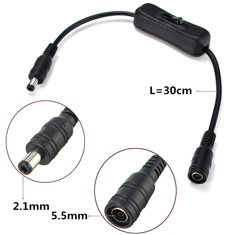 LUSTREON-55X21mm-DC-Power-Plug-Connector-Switch-Cable-for-5050-3528-LED-Strip-Light-30cm-1207464