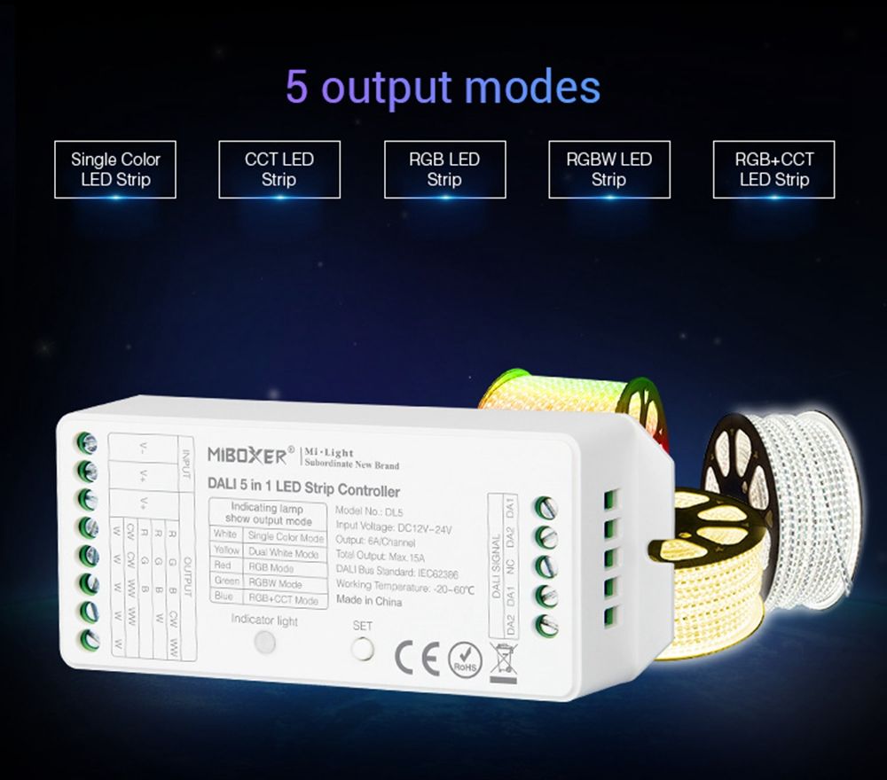 MiBOXER-DL5-5-IN-1-LED-Strip-Controller-Common-Anode-Compatible-with-remote-controlDALI-Bus-Power-Su-1704279