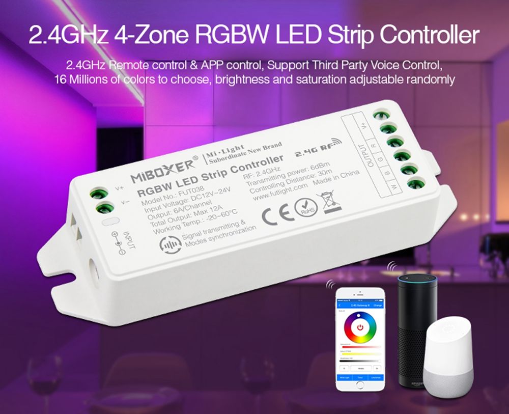 MiBOXER-FUT038-Upgraded-RGBW-LED-Strip-Controller-DC12V-24V-Compatible-with-APPRF-RemoteThird-Party--1705319