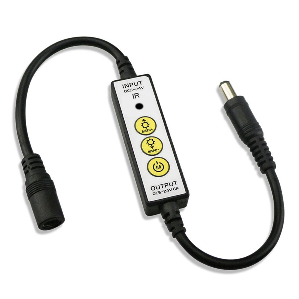 Mini-3Keys-Button-IR-LED-Dimmer-Controller14Keys-Remote-Control-for-Single-Color-Strip-Light-DC5-24V-1537114