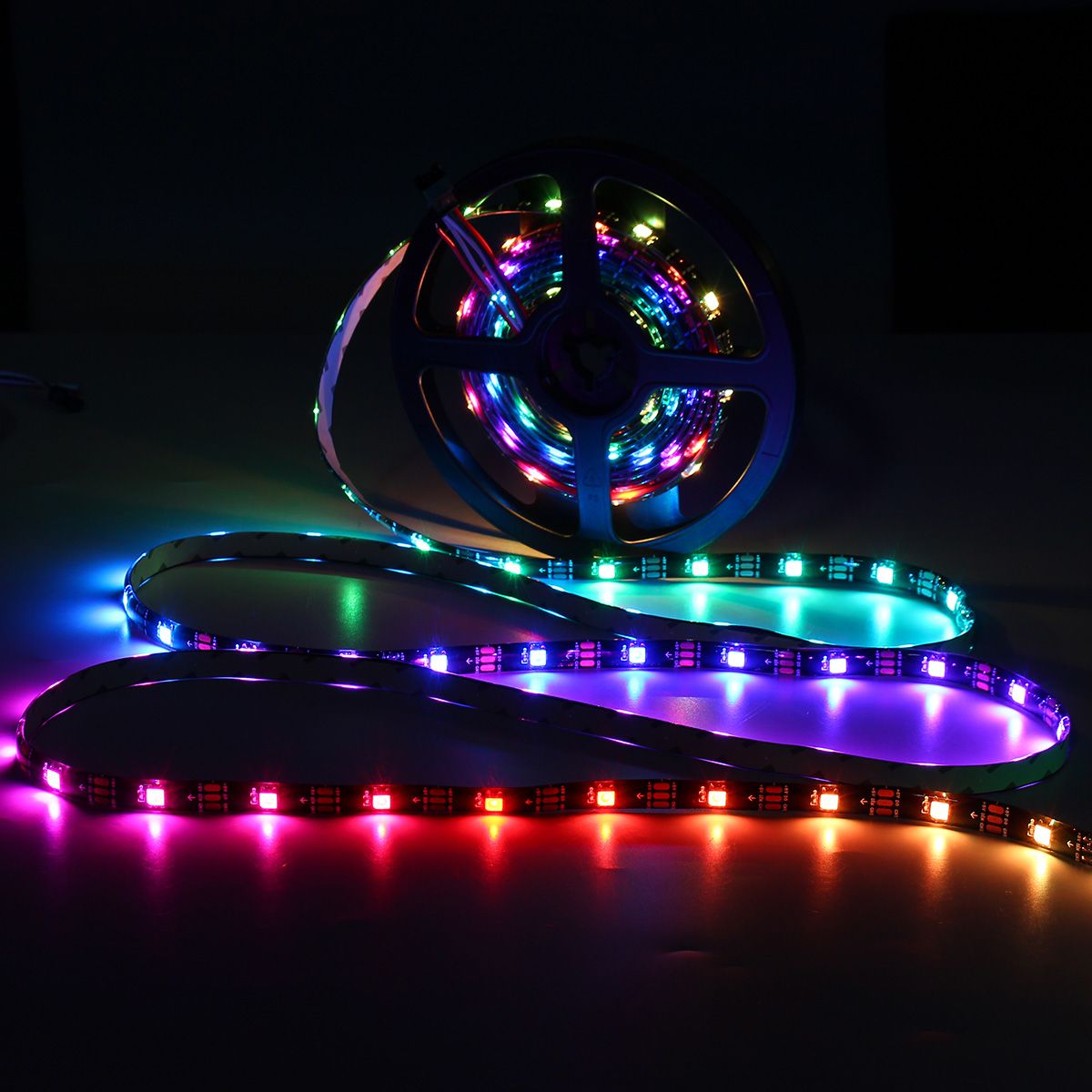 05M1M2M3M4M5M-DC5V-USB-RGB-5050-WS2812-Waterproof-LED-TV-Back-Strip-LightRemote-Control-Kit-1259156