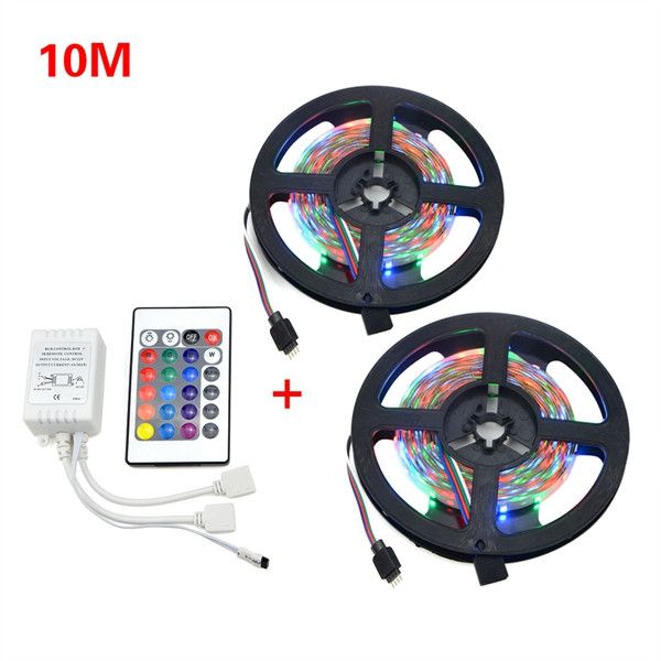 10M-SMD2835-Non-Waterproof-600-LED-RGB-Strip-Flexible-Tape-Light-Kit--24-Keys-Controller-DC12V-1107633