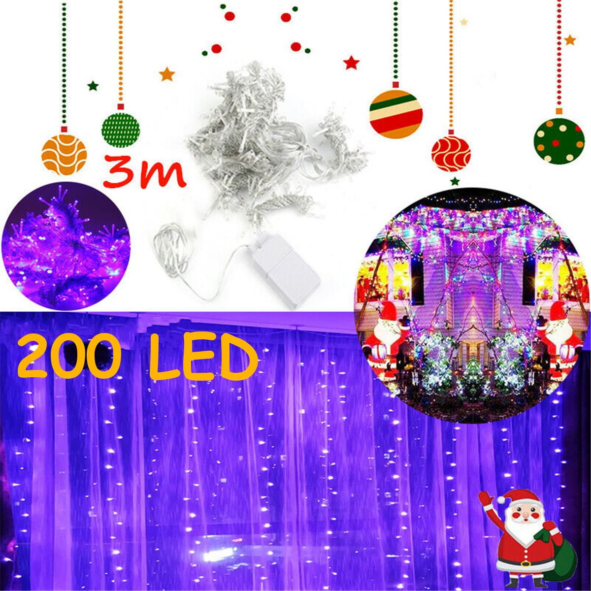 200LED-USB-Remote-Curtain-Lights-Decor-RC-Fairy-Window-Lamp-Colorful-New-Year-1691618