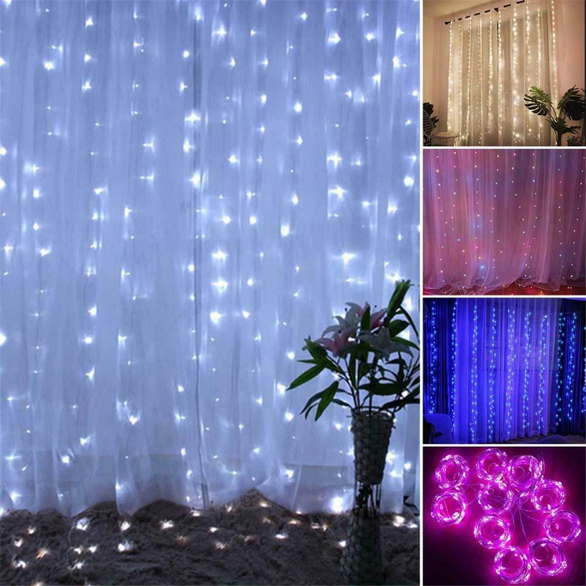 200LED-USB-Remote-Curtain-Lights-Decor-RC-Fairy-Window-Lamp-Colorful-New-Year-1691618