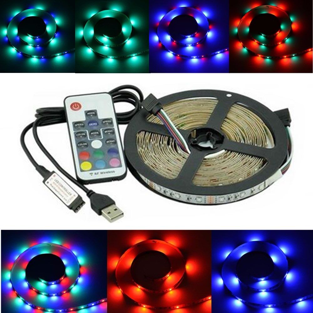 2M-3M-5M-USB-SMD-2835-RGB-TV-Background-Lighting-Kit-Strip-Light-With-17Keys-RF-Remote-DC5V-1154770