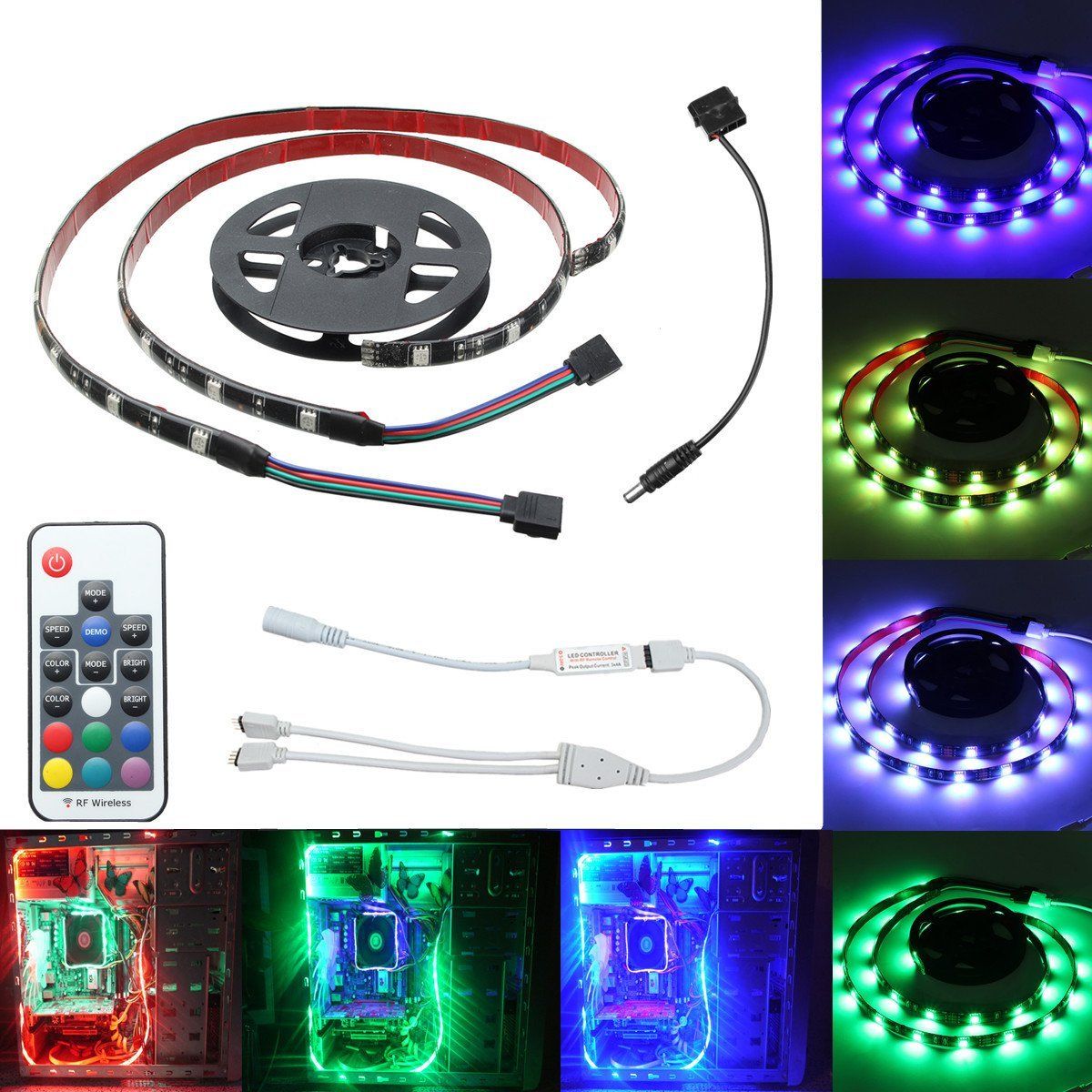 2PCS-50CM-5050-SMD-17-Keys-Remote-Control-LED-Strip-Lighting-for-Home-Decoration-1151736