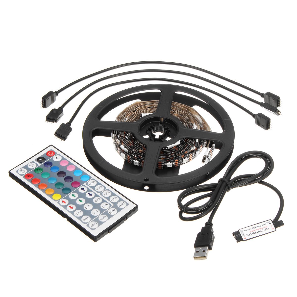 2x50CM--2x100CM-USB-SMD5050-RGB-LED-Strip-Light-TV-Backlight-Bar-Kit--Remote-Control-for-DC5V-1253106