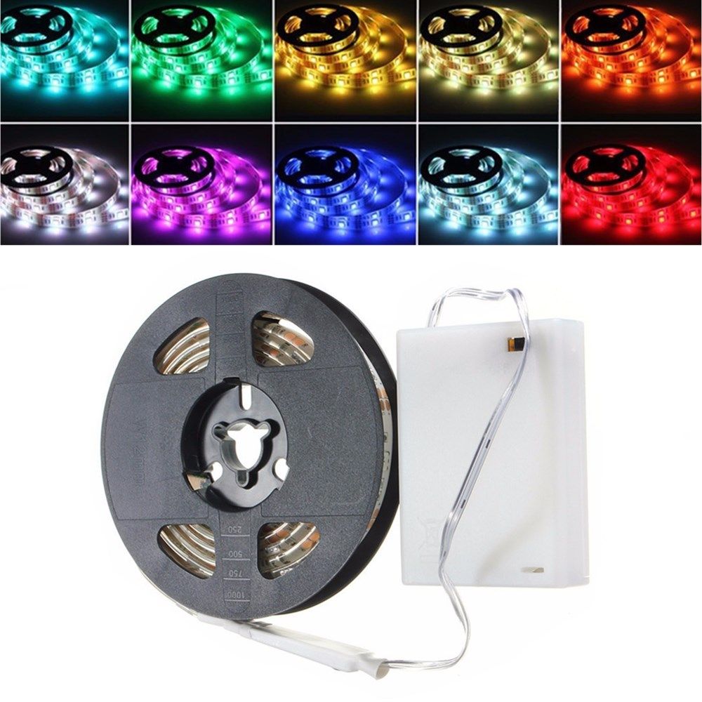 50cm-100cm-150cm-200cm-Waterproof-Battery-Powered-5050-RGB-Multicolor-LED-Flexible-Strip-Light-1150201