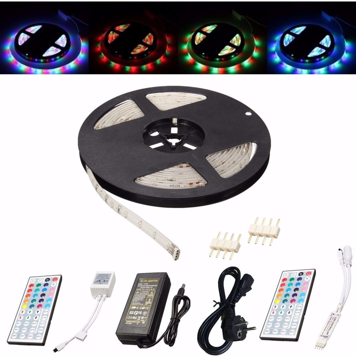 5M-3528-SMD-300LED-RGB-Waterproof-Flexible-Strip-Light-44-keys-Remote-Control-EU-Plug-DC12V-1165093