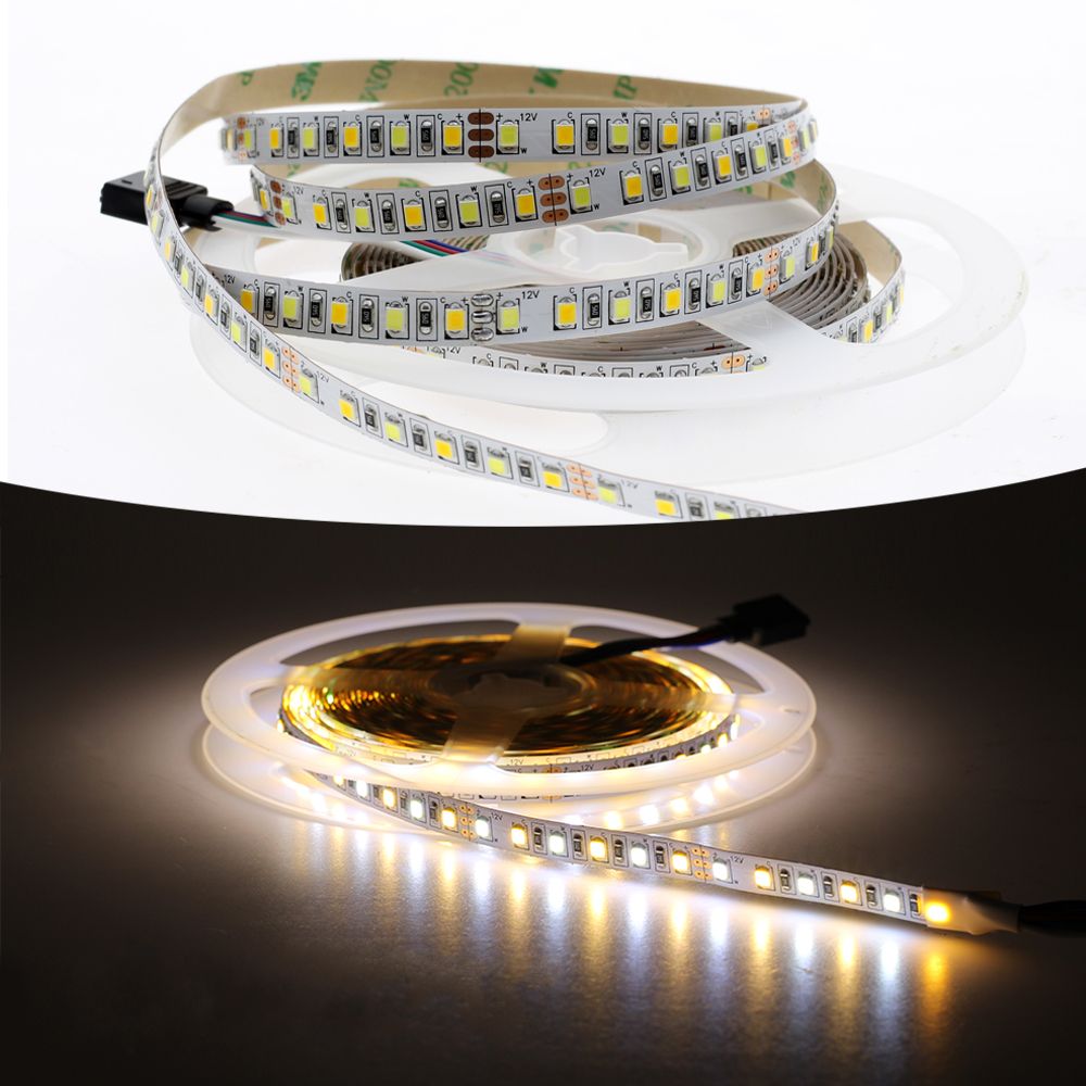 5M-4-Pins-SMD2835-Non-Waterproof-Double-Color-Warm-White-Pure-White-LED-Strip-Light-DC12V-1196308