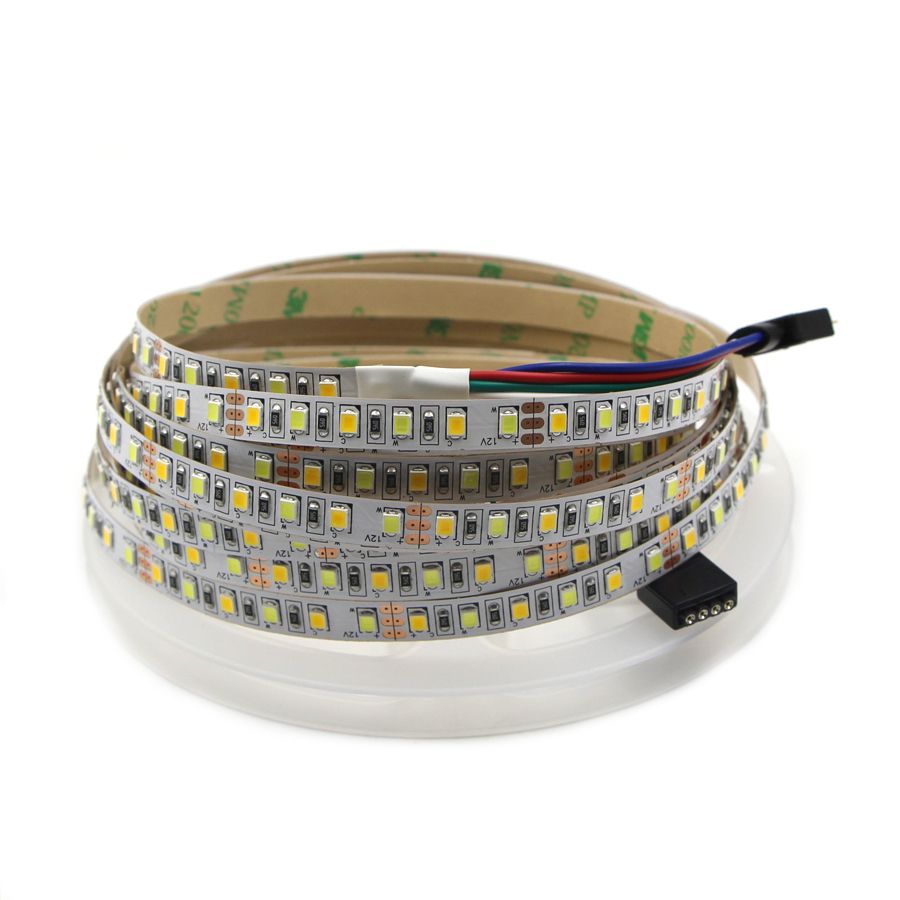 5M-4-Pins-SMD2835-Non-Waterproof-Double-Color-Warm-White-Pure-White-LED-Strip-Light-DC12V-1196308