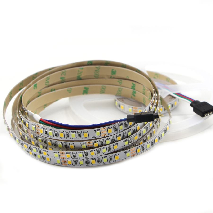 5M-4-Pins-SMD2835-Non-Waterproof-Double-Color-Warm-White-Pure-White-LED-Strip-Light-DC12V-1196308