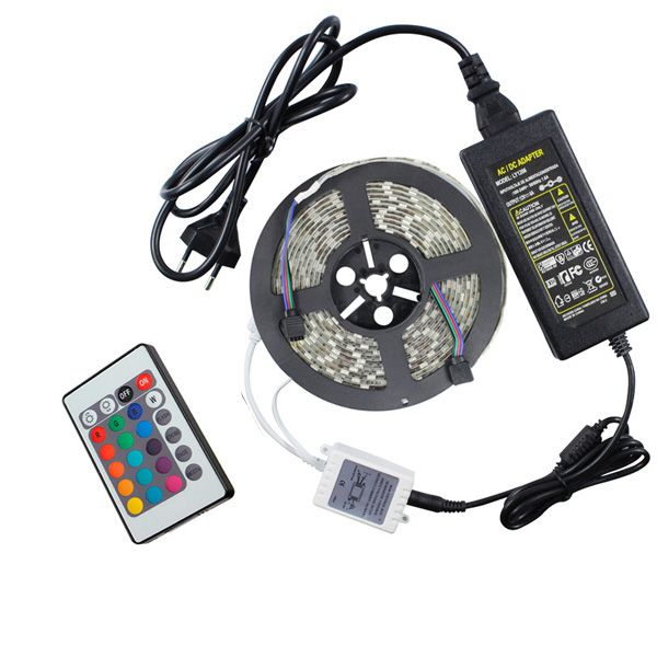 5M-5050-RGB-Waterproof-300-LED-Flexible-Rope-Strip-Light--24-Key-Controller--12V-Power-Adapter-1063099