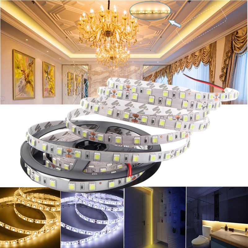 5M-60W-5050-SMD-Non-waterproof-300LEDs-Strip-Light-Pure-White-Warm-White-DC24V-1169531