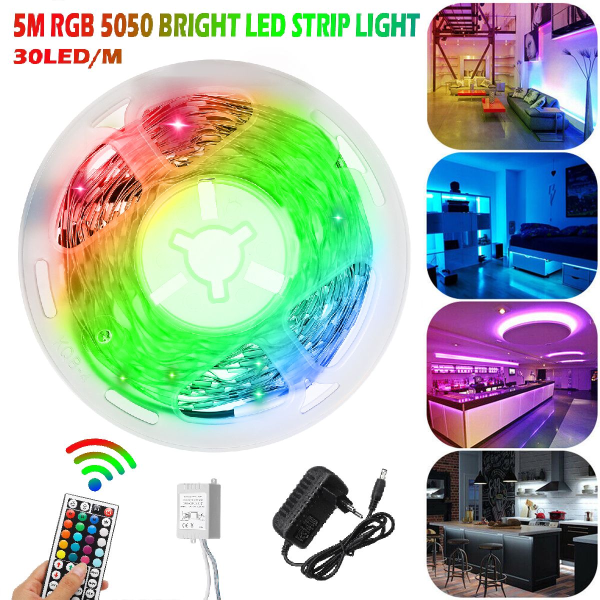 5M-RGB-5050-NOT-Waterproof-LED-Strip-Light-SMD-With-44-Key-Remote-Controller-1691938