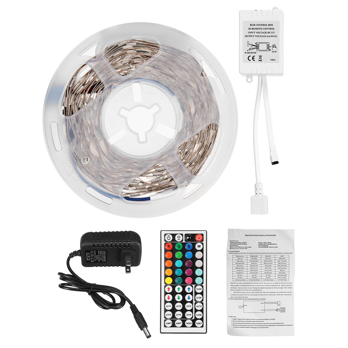 5M-RGB-5050-NOT-Waterproof-LED-Strip-Light-SMD-With-44-Key-Remote-Controller-1691938