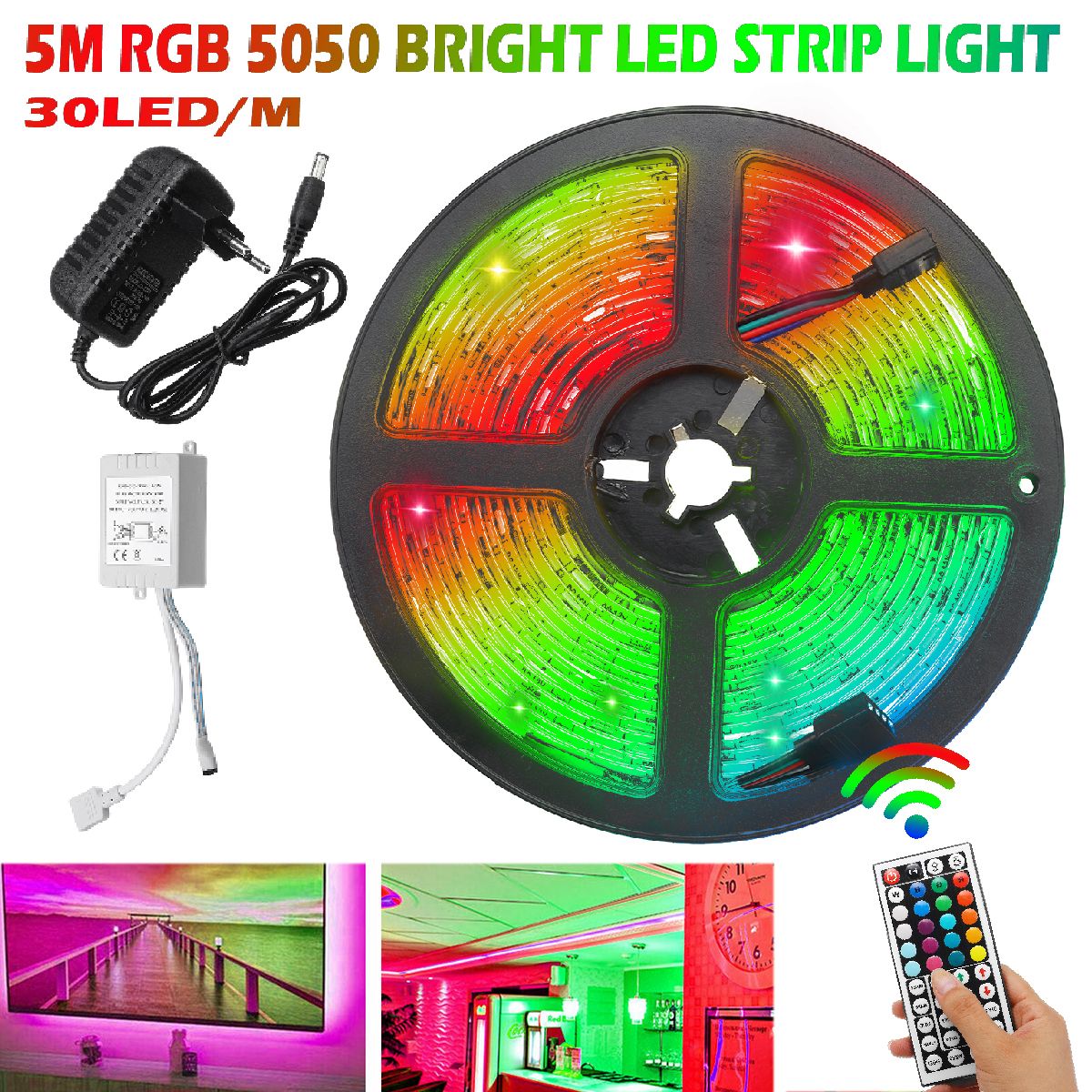 5M-RGB-5050-Waterproof-LED-Strip-Light-SMD-With-44-Key-Remote-Controller-1691872