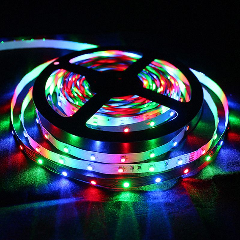 5M-SMD2835-Non-Waterproof-300-LED-RGB-Flexible-Strip-Light--Mini-24-Keys-IR-Remote-Controller-DC12V-1120044