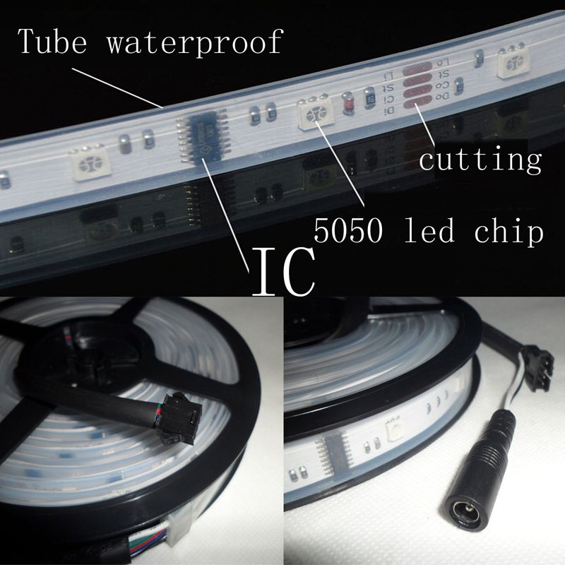 5M-SMD5050-IC6803-RGB-Remote-Control-Waterproof-LED-Strip-LightRF-ControllerPower-Adapter-DC12V-1149957
