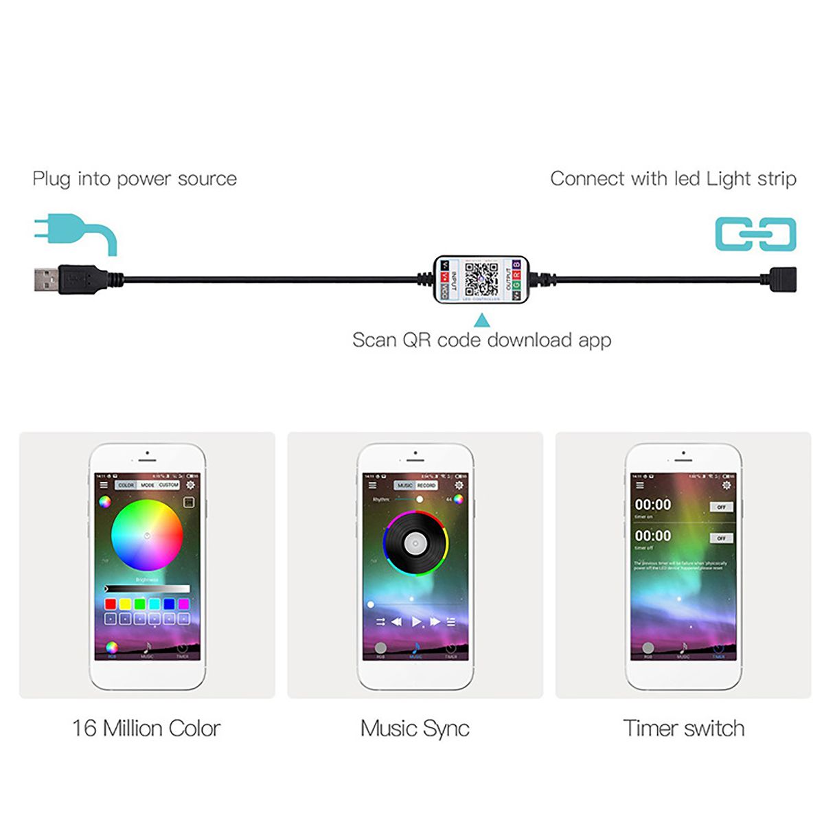 Bakeey-5V-USB-Power-LED-Strip-Lights-3528-RGB-TV-Backlight-Bluetooth-APP-Remote-Music-1654807