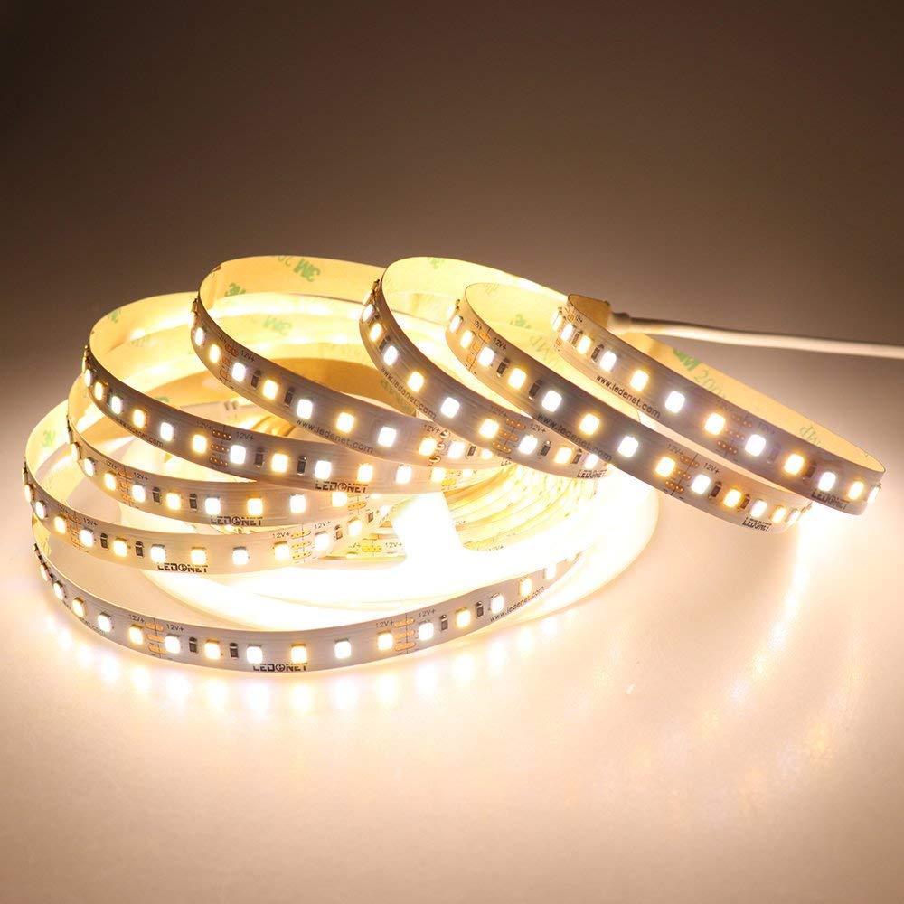 DC12V-5M-72W-SMD2835-CCT-Non-waterproof-Warm-WhitePure-White-Dual-Color-Flexible-600LED-Strip-Light-1332971