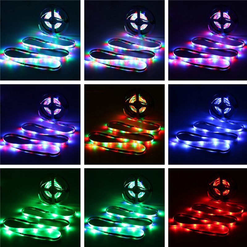 DC12V-5M-Non-waterproof-3528SMD-RGB-LED-Strip-Lights-US-EU-Power-Adapter--24-Keys-Remote-Control-1277879