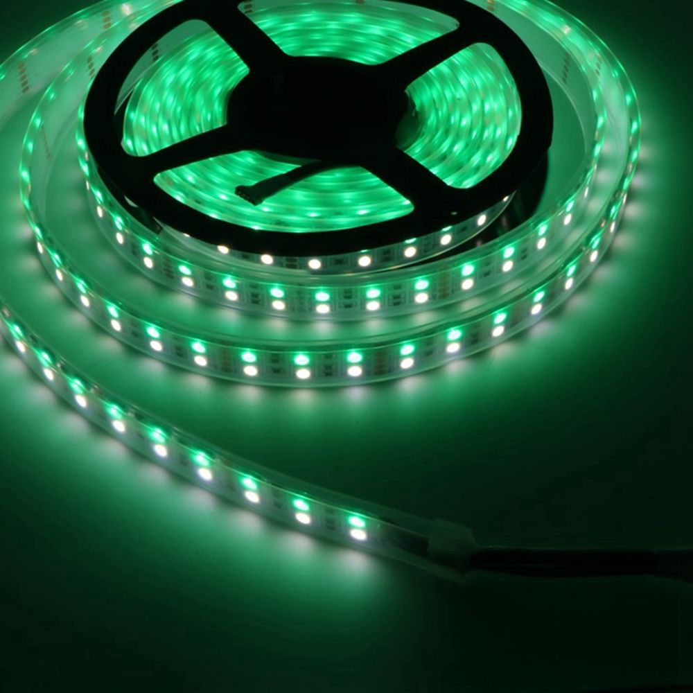 Double-Row-RGBW-Waterproof-5050-5M-Black-White-PCB-600LED-Tape-Strip-Light-DC12V-With-Silicone-Tube--1531489