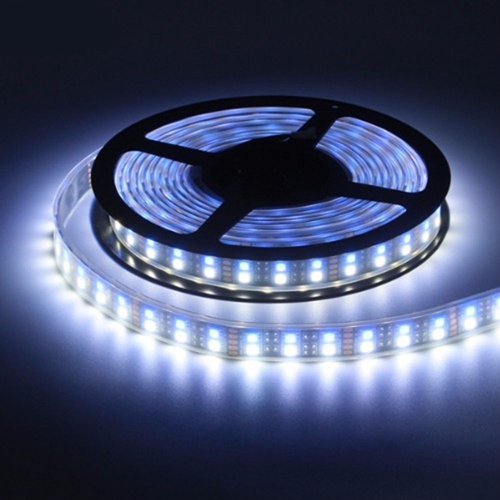 Double-Row-RGBW-Waterproof-5050-5M-Black-White-PCB-600LED-Tape-Strip-Light-DC12V-With-Silicone-Tube--1531489