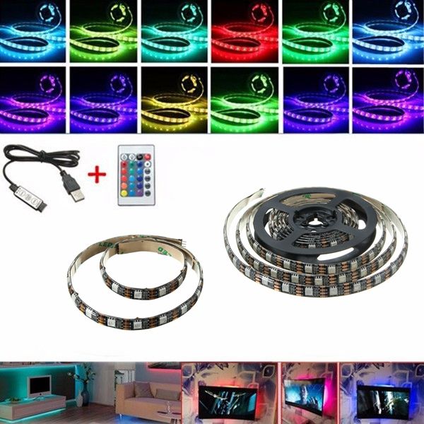 Waterproof-5050-USB-Black-TV-PC-Background-RGB-LED-Strip-Light-Xmas-Decor-Remote-DC5V-1094959