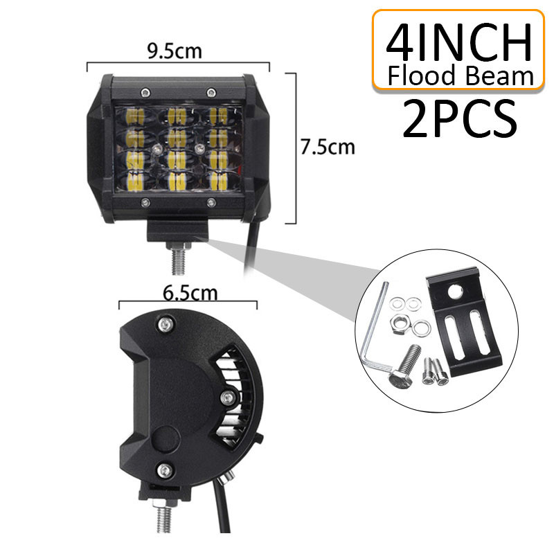 2pcs-4-ROW-4inch-3030-12LED-Work-Light-36W-2880LM-Floodlight-Beam-Fog-Lamp-6000K-1617070