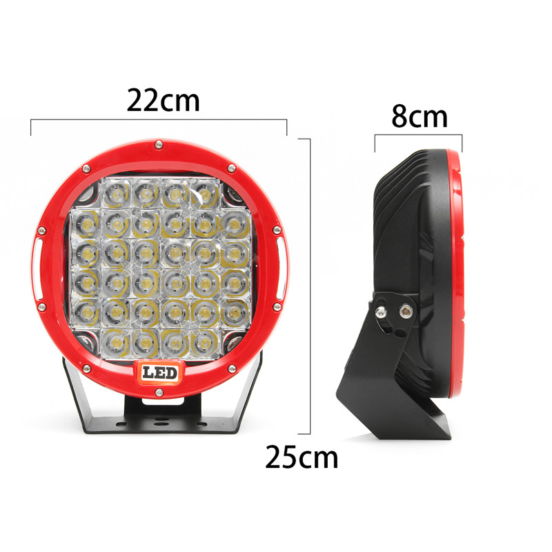 32LED-9-Inch-Red-Round-Work-Lamp-Light-Flood-Cover-For-Car-Offroad-SUV-4WD-1525690