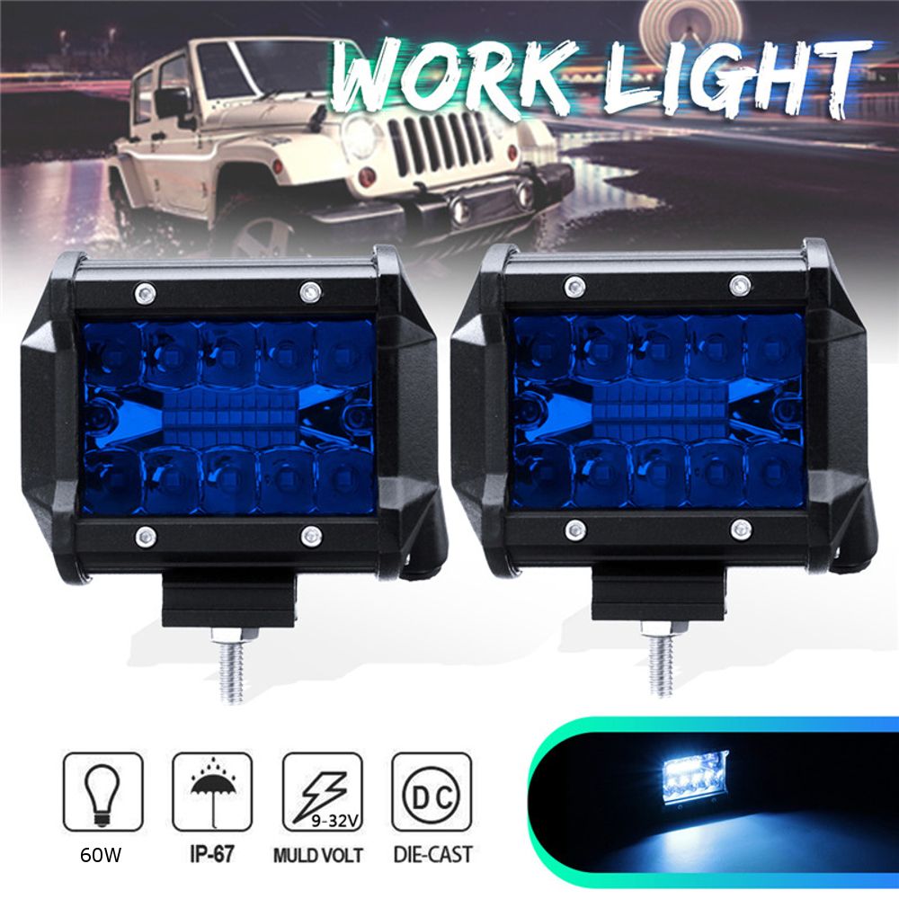 4-Inch-Tri-Row-60W-720LM-20LED-Work-Light-Bar-Flood-Spot-Combo-Fog-Lamp-Blue-for-Offroad-SUV-1330807