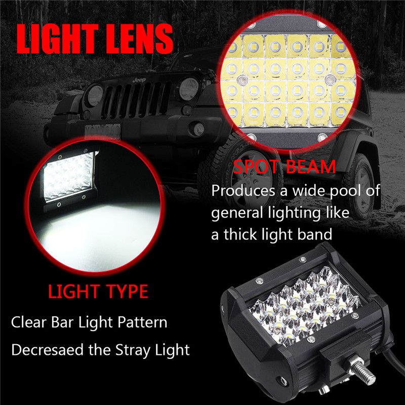 4Inch-LED-Work-Light-Bar-Spot-Beam-Fog-Lamp-10-30V-72W-White-2PCS-for-Offroad-SUV-Truck-1230618