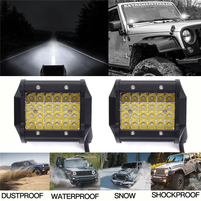 4Inch-LED-Work-Light-Bar-Spot-Beam-Fog-Lamp-10-30V-72W-White-2PCS-for-Offroad-SUV-Truck-1230618